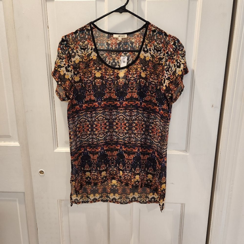 LAmade Tribal Pattern Sheer Top